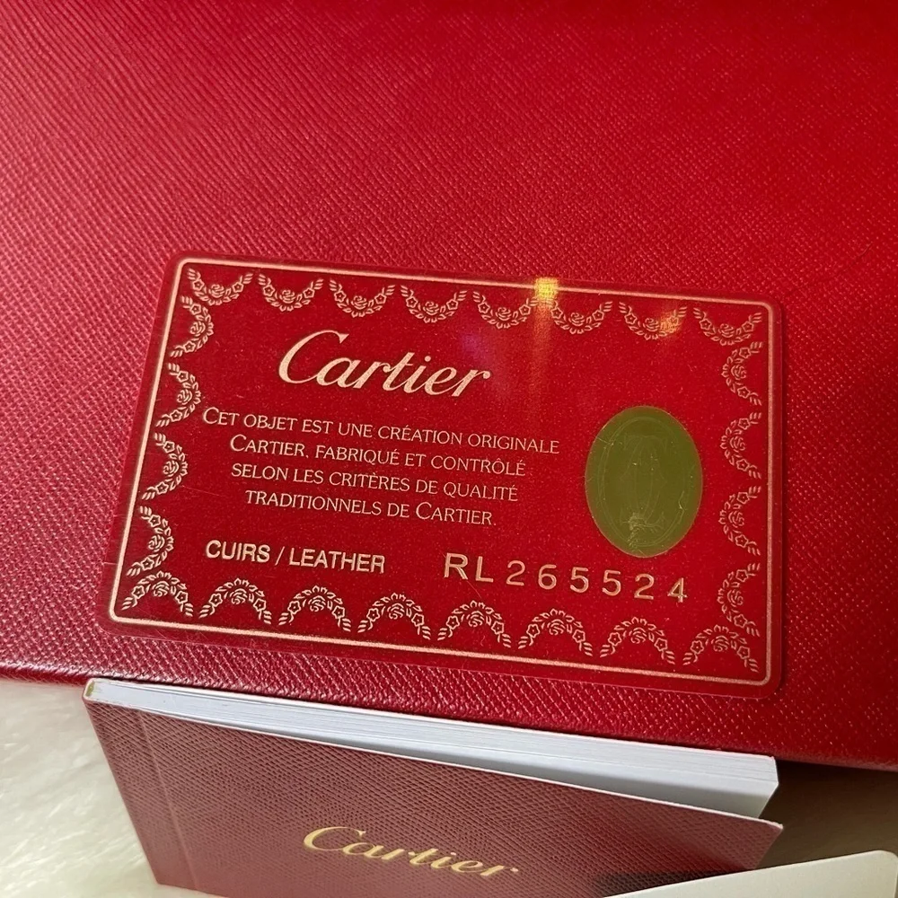 CARTIER MUST DE CARTIER HAPPY BIRTHDAY PINK PATENT LEATHER WALLET AUTHENTIC